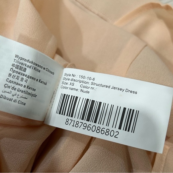 NWT STStudio Structured Jersey Dress 3/4 Sleeve Beige Pencil Knee Length Size XS - Picture 8 of 11